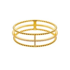 Cross Bracelet, diamonds, yellow gold