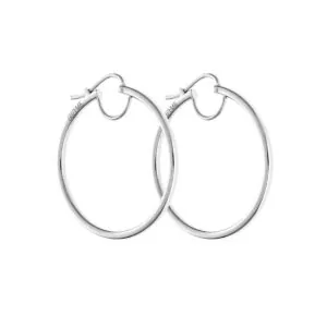 Mini Hoops Earrings, white gold