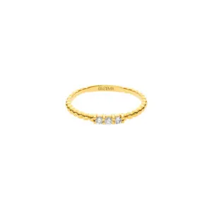 Trio Diamond Orb Ring, yellow gold