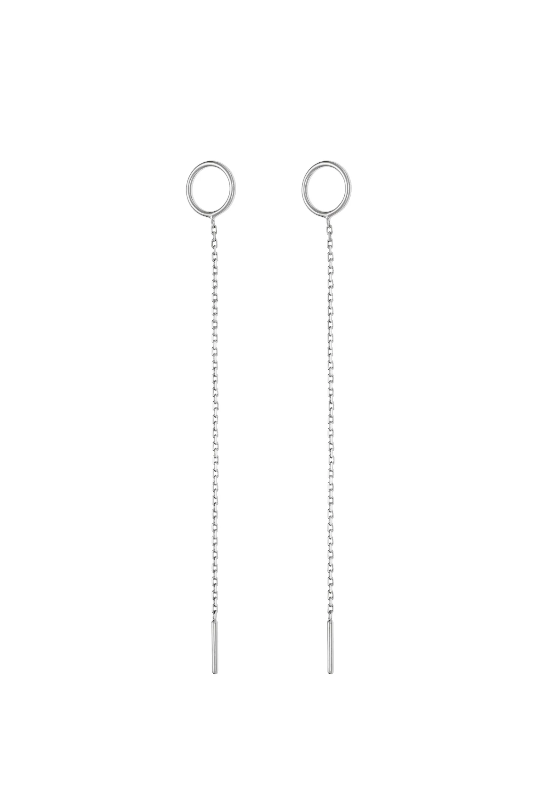 Earrings Chain Thread Earring, white gold for stylish and elegant looks