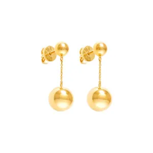Orb Earrings, yellow gold