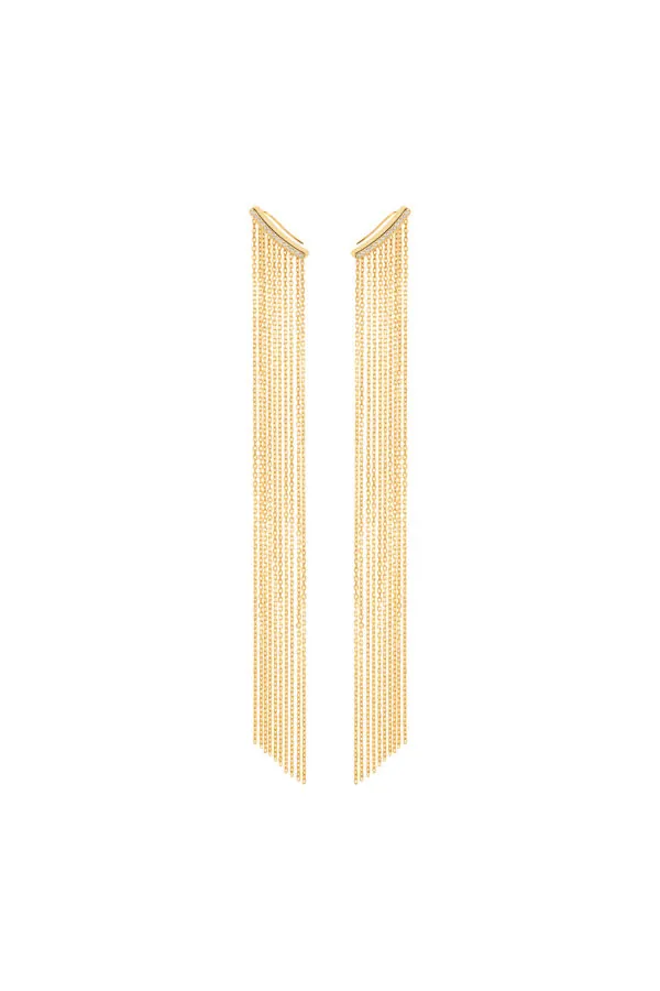 Earrings Chainfall Earrings, diamonds, yellow gold for stylish and elegant looks