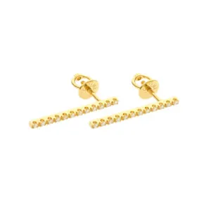 Diamond Line Earrings, yellow  gold