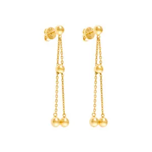 Orbs Transformer Earrings, yellow gold