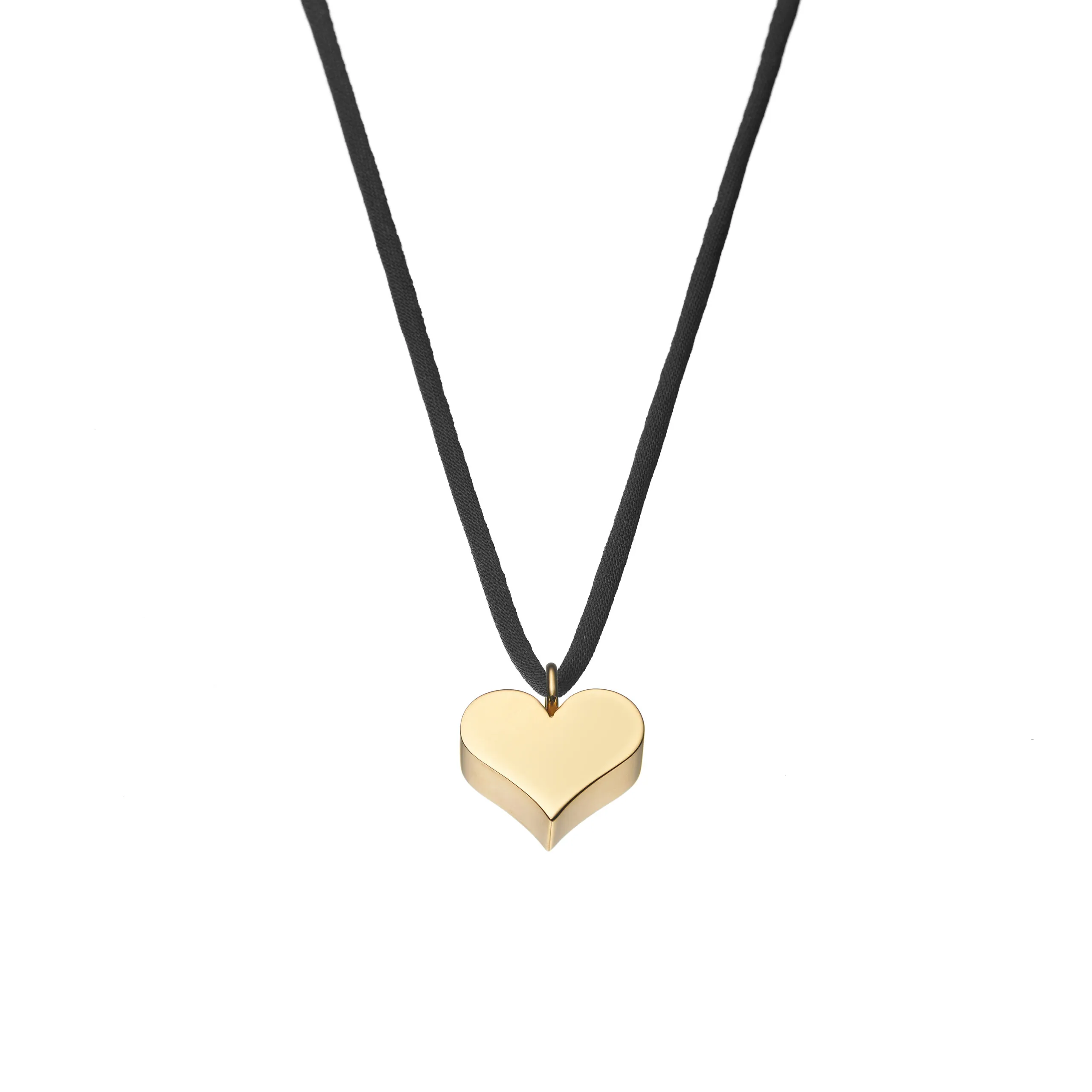 Exclusive Necklaces Bold Puffed Heart Pendant, yellow gold from Guzema