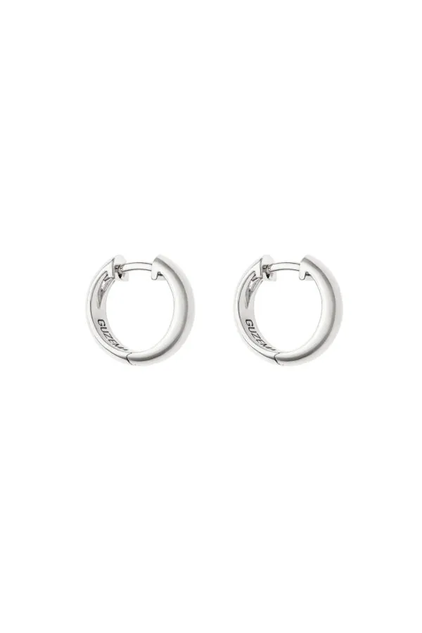 Earrings Mid Hug Hoops, white gold with timeless design by Guzema