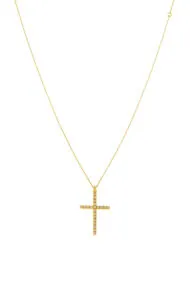 Custom Necklaces Grand Cross, diamonds, yellow gold for a luxurious style