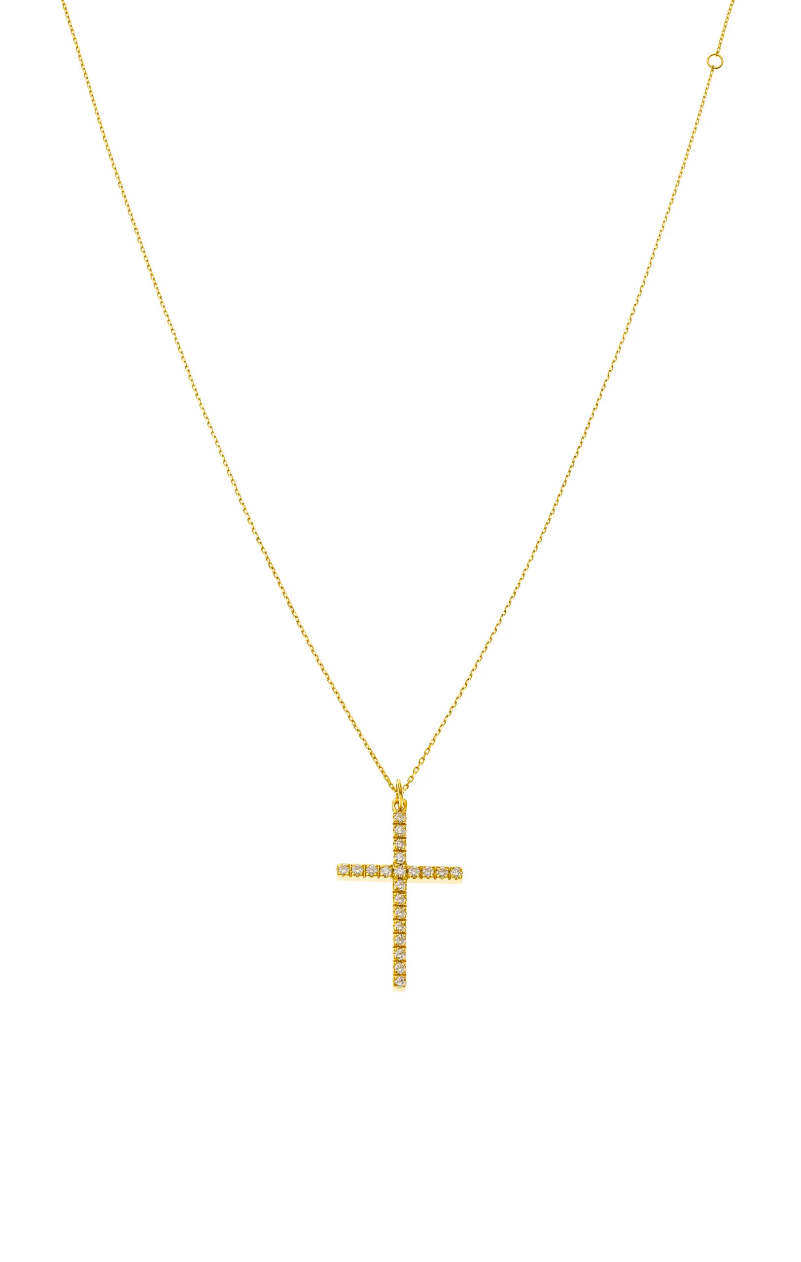 Custom Necklaces Grand Cross, diamonds, yellow gold for a luxurious style