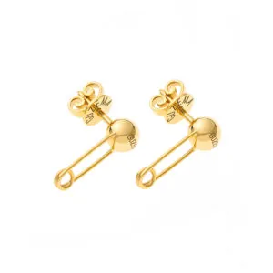 Pin Earrings, yellow gold