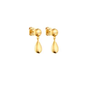 Short Orb Earrings, yellow gold