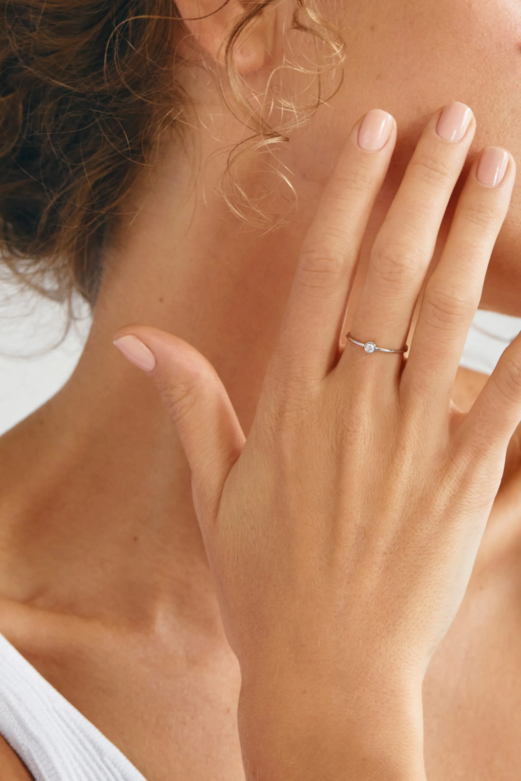 Rings Mono Diamond Ring, white gold with luxury craftsmanship from Guzema