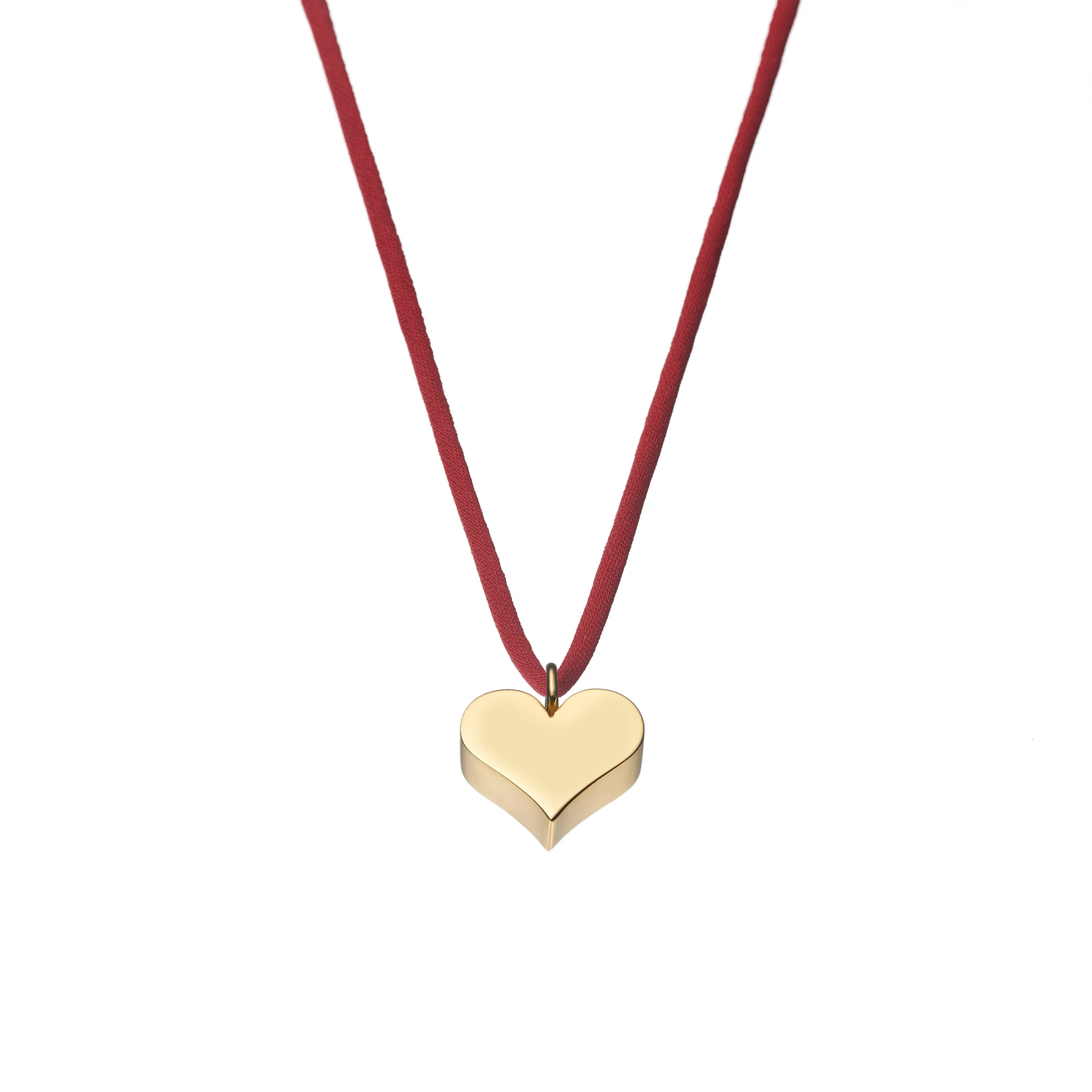 Necklaces Bold Puffed Heart Pendant, yellow gold with fast delivery from Guzema