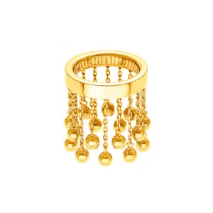 Orbs Chainfall Ring, yellow gold