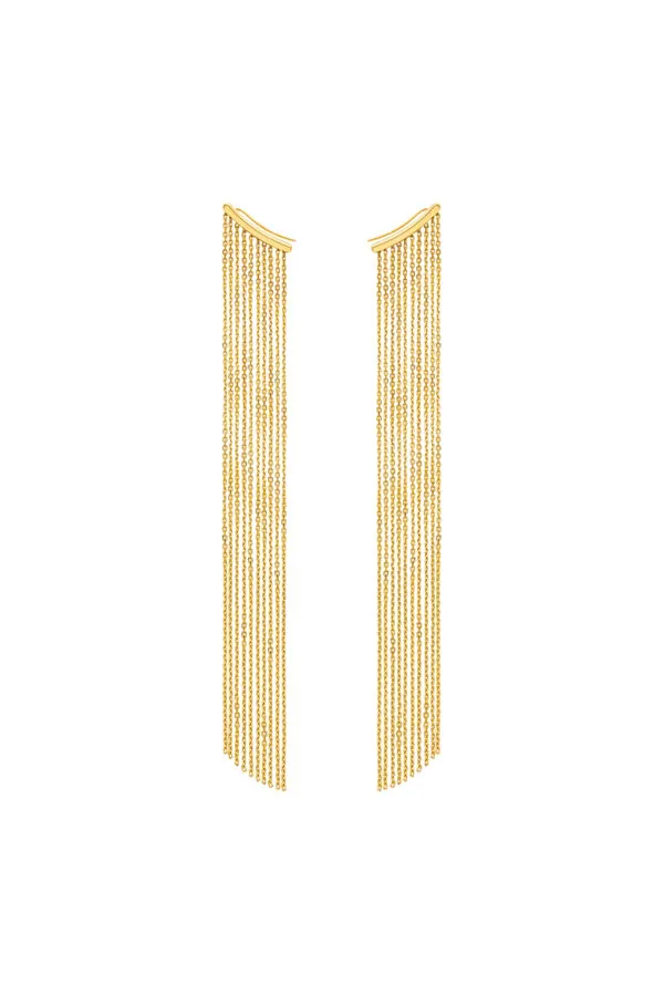 Earrings Chainfall Earrings, yellow gold for stylish and elegant looks