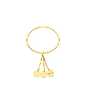 Trio Flat Ring, yellow gold
