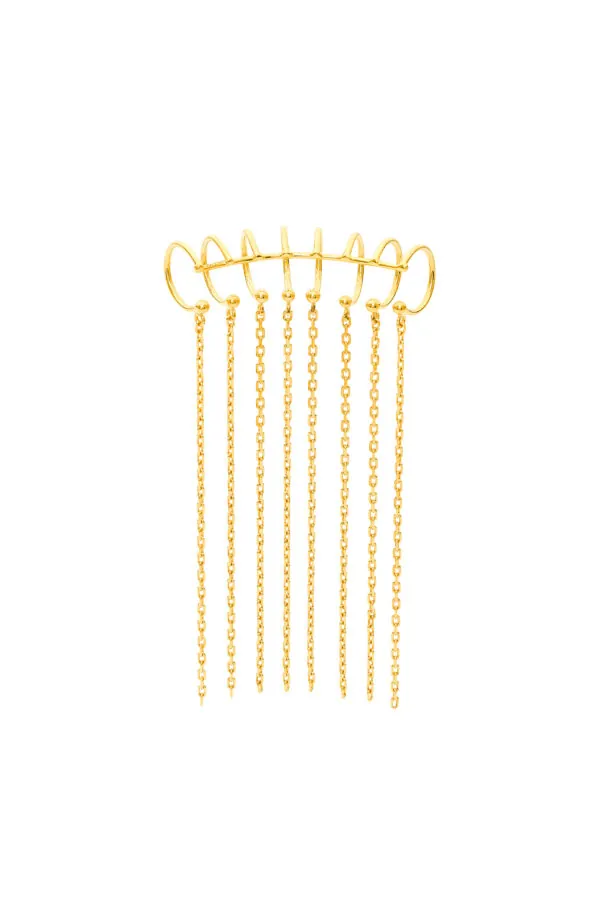 Cuffs ChainFall Ear Cuff, yellow gold with modern design and fast delivery