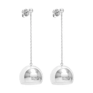 Semi-Orbs Earrings, white gold