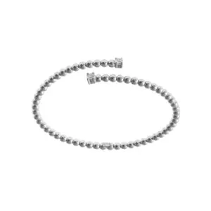 Duo spiral bracelet, diamonds, white gold