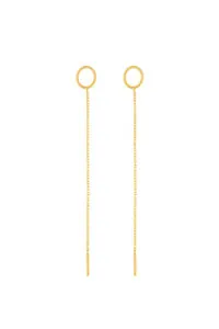 Earrings Chain Thread Earring, yellow gold for stylish and elegant looks