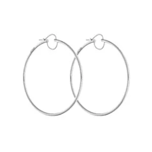 Mid Hoops Earrings, white gold
