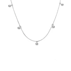 Quintet Orb Necklace, white gold