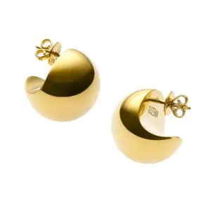 Bold Orbs Earrings, yellow gold