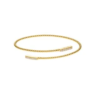 Fine Spiral Bracelet, diamonds, yellow gold
