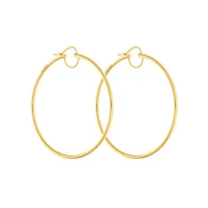 Mid Hoops Earrings, yellow gold