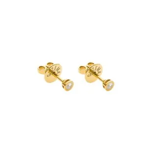 Mini Diamond Earrings, yellow gold
