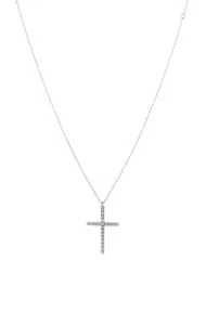 Exclusive Necklaces Grand Cross, diamonds, white gold from Guzema