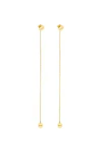 Earrings Duo Flat Transformer Earrings, yellow gold with timeless design by Guzema