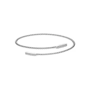 Fine Spiral Bracelet, diamonds, white gold