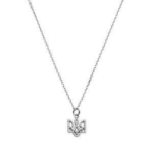 Trident Necklace with diamonds, white gold
