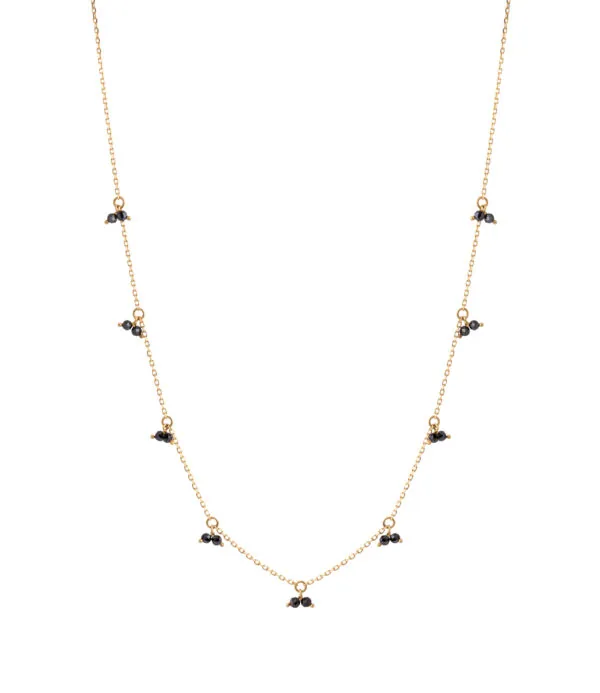 Custom Necklaces Duo Gems Necklace, yellow gold for a luxurious style
