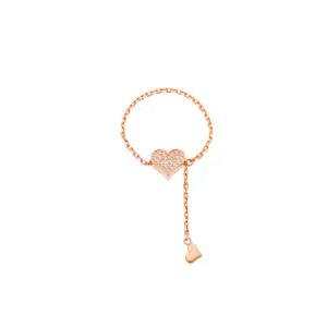 Heart Transformer Ring, diamonds, rose gold