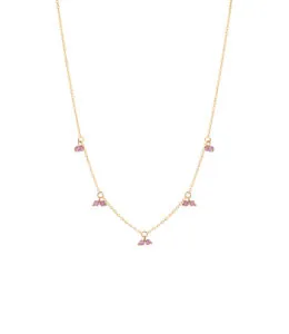 Custom Necklaces Duo Gems Necklace, yellow gold for a luxurious style