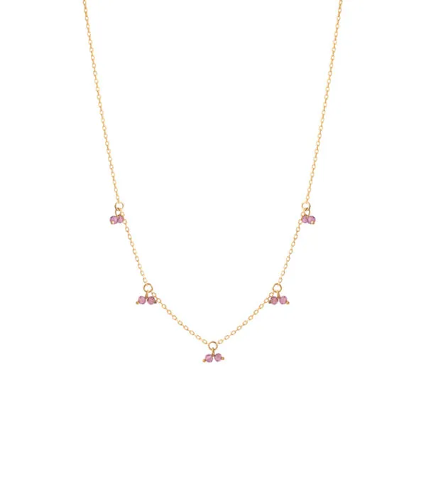 Custom Necklaces Duo Gems Necklace, yellow gold for a luxurious style