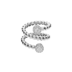 Halo Spiral Ring, white gold