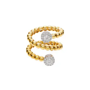 Halo Spiral Ring, yellow gold