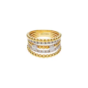 Stacked Diamond Ring, yellow gold