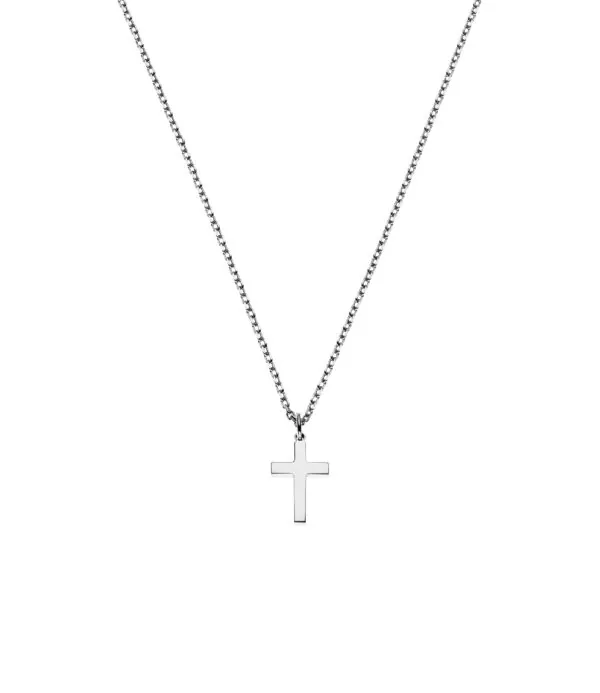 Custom Necklaces Petit Cross, white gold for a luxurious style