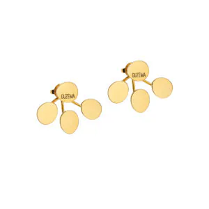 Tetra Flat Earrings, yellow gold