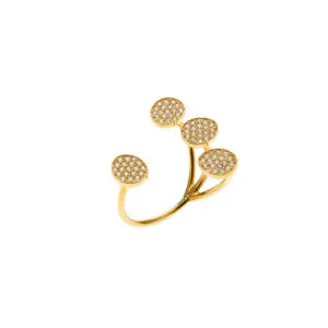 Petal Flat Ring, diamonds, yellow gold