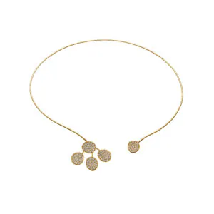 Petal Flat Choker, diamonds, yellow gold