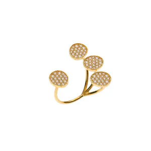 Petal Flat Ring, diamonds, yellow gold