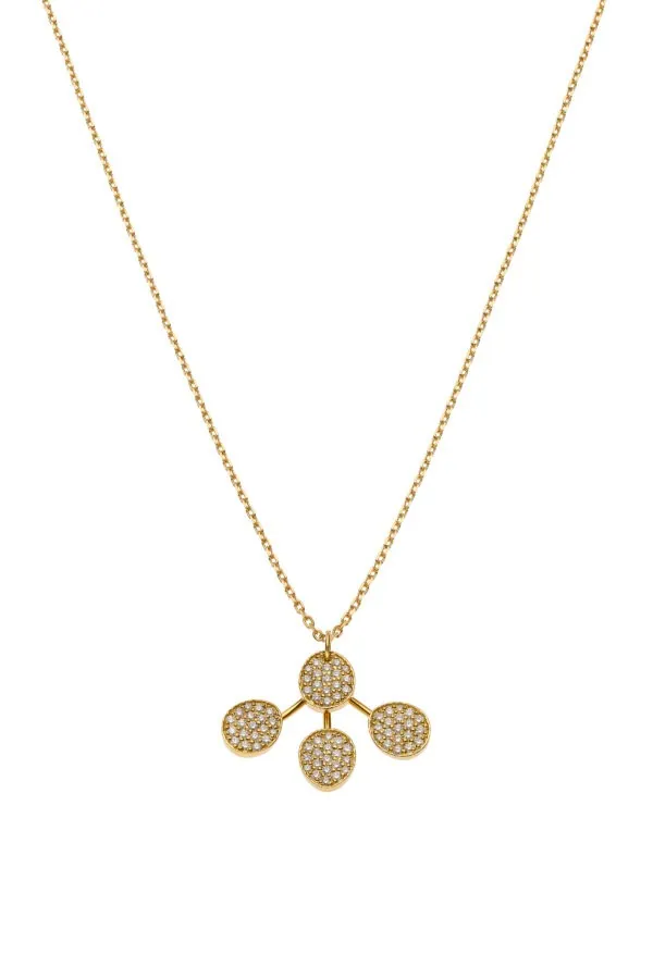 Exclusive Necklaces Petal Flat Necklace, diamonds, yellow gold from Guzema