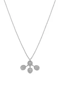 Necklaces Petal Flat Necklace, diamonds, white gold (14K) with fast delivery from Guzema