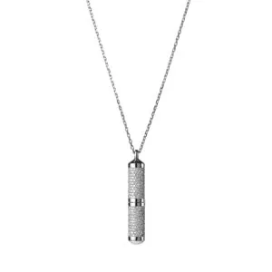 Mini Capsule Necklace, diamonds, white gold