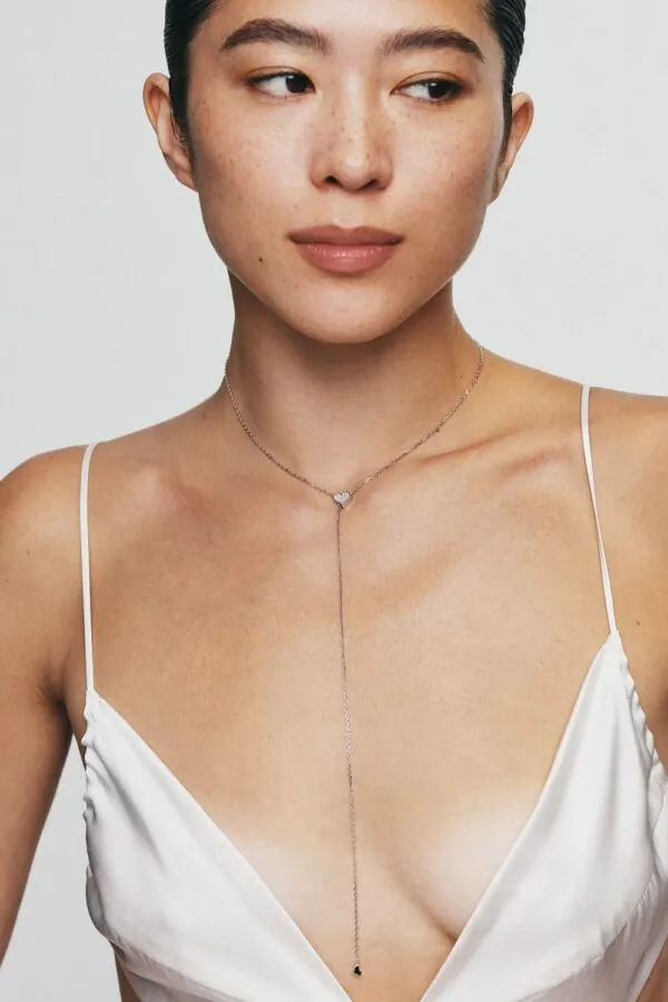 Exclusive Necklaces Heart Transformer Necklace, diamonds, white gold from Guzema