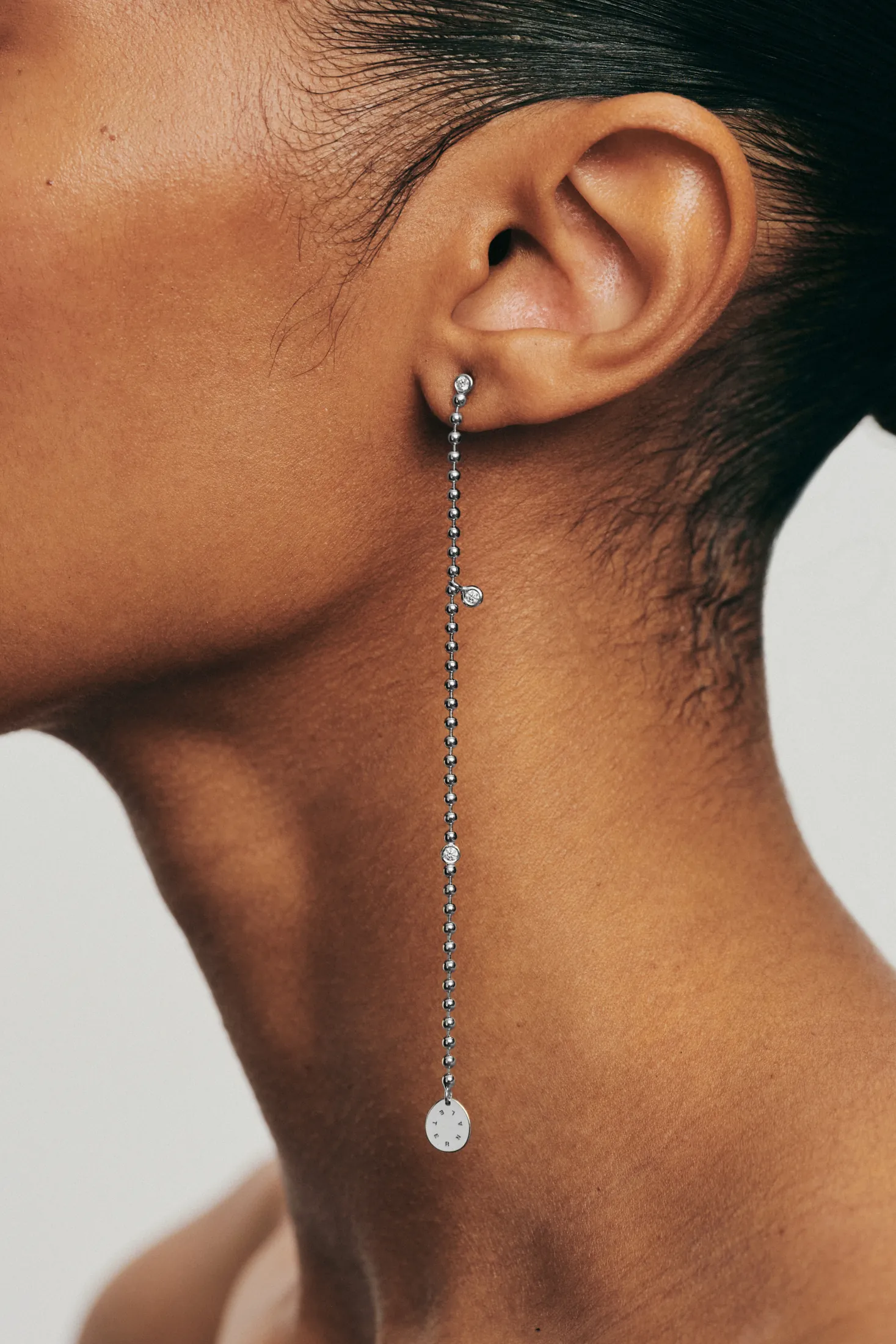 Earrings Lata Chain Eternal Earrings, diamonds, white gold for stylish and elegant looks